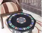18''antique Marble Dining Coffee Side Table Top Inlay Work Octagon mosaic h2