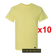 10 Packs Gildan T-SHIRT Basic Tee S - 5XL Small Big Men Heavy Cotton (Corn Silk)