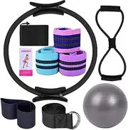 Yoga Sets for Women Better Me Pilates Kit Pilates at Home Equipment Pilates Magic Ring Booty Bands for Working Out Glutes Yoga Ball 25cm Figure 8 Resistance Band Yoga Bands for Stretching
