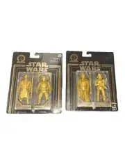 Star Wars Commemorative Gold Mace Windu Jango Fett Darth Vader & Stormtrooper