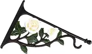 CAXUSD Wall Mounted Iron Flowerpot Hanger with Creative Rose Design Durable Bird Feeder Hook for Garden Balcony and Courtyard Decoration for Lanterns Planters and Wind Chimes