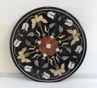 30" Marble round coffee Table Top Inlay pietra dura work With marble Stand