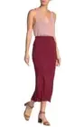 Elodie Women's Size:XLARGE Pull-On Midi Skirt Color:BURGUNDY
