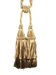 Pair 2 pieces Curtain Tie Backs - 30cm Double Headed Tassel - Sand Gold