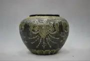 Old Tibetan Brass And Silver Inlaid Iron Rice Pot (Gulpa) Bowl from Nepal