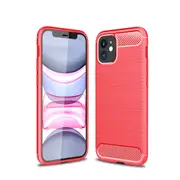 MCC Slim iPhone 12 Shockproof Soft Carbon Case Cover Apple Skin iPhone12 [Red]