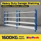 4mL*2.4mH Metal Steel Garage Storage Warehouse Shelves Shelving Rack 7-4024BG