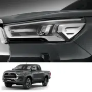 For Toyota Hilux Revo Prerunner 2021 22 Headlamp Garnish LED Chrome (for: Toyota)