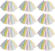 [JZLEJC] 12PCS Mini Tulle Skirt Wine Bottle Covers, Adjustable Decor for Weddings & Parties