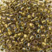 11/0 TOHO ROUND Inside Color Crystal / Gold Lined Seed Bead (8g)