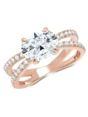 CRISLU Oval Cut Unity Ring Finished in 18kt Rose Gold SKU: 8011613R60CZ
