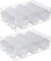 jojofuny 100Pcs Transparent Coin Cases Coin Box Holder for Coin Collection Compact Storage for Organizing and Displaying Coins Protects Your Valuable Collection