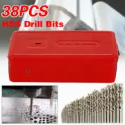 38 PCS HSS Twist Drill Bit Set HSS Metric High Speed Steel Twist 1-13mm Kit+Case