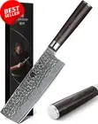 Damascus Steel 6.8" Nakiri Knife Sharp Veggie & Meat Chef Knife Pakkawood Handle