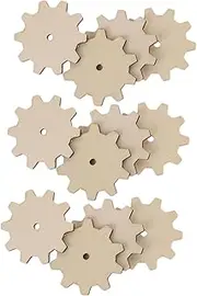 TEHAUX DIY Wood Chip Gear Toy Pcs Christmas Tree Decorations Unfinished Star Wood Pieces for Boys and