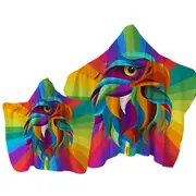 Multi Colored Eagle Head Towel with Hood