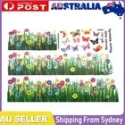 Flowers Wall Corner Decals DIY Grass Flowers Butterflies Stickers for Home Decor