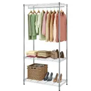 Clothes Hanging Storage Organiser Chrome 90cm