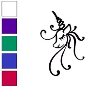 Cute Unicorn Head, Vinyl Decal Sticker, Multiple Colors & Sizes #6373