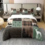 Rustic Bedding Set King Size, Country Bear Deer Comforter Cover