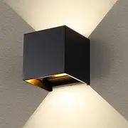 LED Up & Down Modern Wall Lamp, Aluminum Anti-Rust Outdoor Indoor Wall Sconce, 10W 3000K Warm White, Adjustable Exterior Wall Light, Waterproof for Porch, Patio, Garden, Bedroom