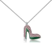 [CHOORO] Sorority Graduation Gift Pink and Green Shoe Necklace Sorority Graduation Jewelry