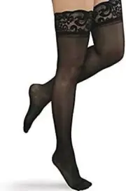 Advanced Ortho Ladies' Thigh High Lace Top 15-20mmHg Black Large