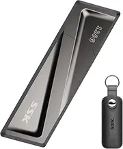 SSK 128GB USB3.2 Solid State Flash Drive, Up to 550MB/s Read and 500MB/s Write USB Memory Stick USB 3.2 Gen2 Thumb Drive Storage Pen Drive + USB-C Adapter