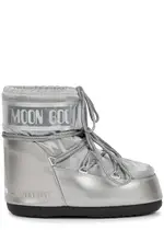 Moon Boot Icon Padded Metallic Satin Snow Boots - Silver - 8-10 8-10