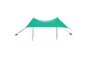 Giantex Beach Sunshade Canopy UPF 50+ Lycra Fabric w/Sand Anchor Peg Stake Portable Beach Tent Turquoise 3x2.8M