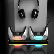 Dual Controller Charging Dock + Cooling Fan Stand RGB Light For PS5 Accessories~