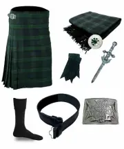 Men's Black Watch 8 PCS Scottish Traditional Highland Wedding Kilt Outfit