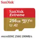 Sandisk Extreme microSD UHS-I 256G 190MB/s 記憶卡 增你強公司貨