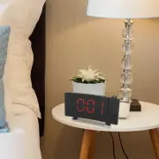 Radio Projection Alarm Clock LED Display Electronic Clock Curved Screen C