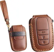 ontto Car key cover fit for Toyota Corolla RAV4 Prime Mirai Hilux Land Cruiser Venza Harrier Sienna Fortuner crazy horse leather key case holder keyring key chain Smart Key Shell Accessories