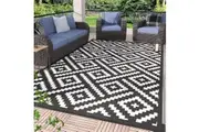 Reversible Plastic Outdoor Rug - Waterproof for RV, Patio, Camping