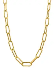 ADORNIA 14K Plated Chunky Paperclip Chain Necklace