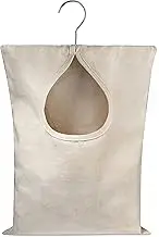 Handy Laundry Clothespin Bag - 11" x 15" - Holds 100 Medium-Sized Clothes Pins, Durable Canvas Material, Hook for Hanging and Effortlessly Sliding on the Clothesline with an Extra-Large Opening.