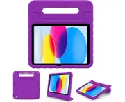 For Apple iPad 10th Gen kids Case, 10th Generation 10.9 inch 2022 Case, Kickstand Shockproof Protective Rugged Stand Kids Friendly Cover (Purple)