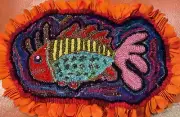 Rug Hooking Pattern Design By Goat Hill Designs “Piranha” 11’ by 18” on linen