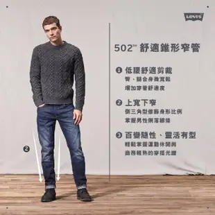 【LEVIS 官方旗艦】男款 上寬下窄 502舒適窄管涼感牛仔褲/中藍染水洗/askinX彈性布料 熱賣單品 29507-1334