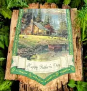 THOMAS KINKADE Happy Father's Day Flag Yard Flag Year Of Glad Tidings 28x40"