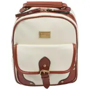 Vintage Leather Backpack Rucksack Shoulder Travel School Bag Knapsack beige W9O8