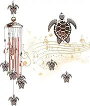 Wind Chimes Outdoor Garden Decor,Turtle Aluminum Tube Windchime with S Hook,Memorial Gift Metal WindChimes for Outside/Indoors,Patio, Housewarming Gift.