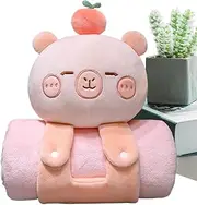 Daycare Nap Mat | Portable Cute Soft Capybara Kids Blanket - Multi-Purpose Comfortable Bed Throws, Travel Pillows for Offices, School, Travel