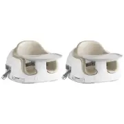 Bumbo Baby Toddler Adjustable 3-in-1 Booster Seat/High Chair, Taupe (2 Pack)