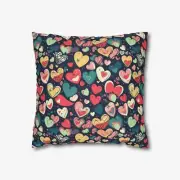 Heart's Abstract PillowCase | Decorative Love Art Cover, Romantic Home Accent,