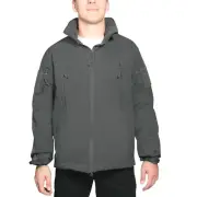 Men's Gunmetal Grey Concealed Carry Soft Shell Jacket w/ Removable Hood