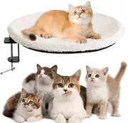 Desk Cat Bed, Adjustable Clamp Cat Bed, Stable Pet Nest, Soft Removable Cover Comfort, Multifunction Home Working & Games Desks, Fits Dining Tables for Cats and Kittens