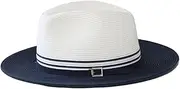 [Sundaise] Maxine Panama Hat, White/Navy